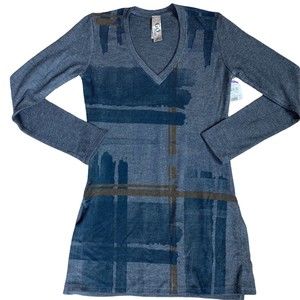 Go Couture Womens Size Small Long Sleeve Solid Split Hem Tunic Sweater Gray NWOT